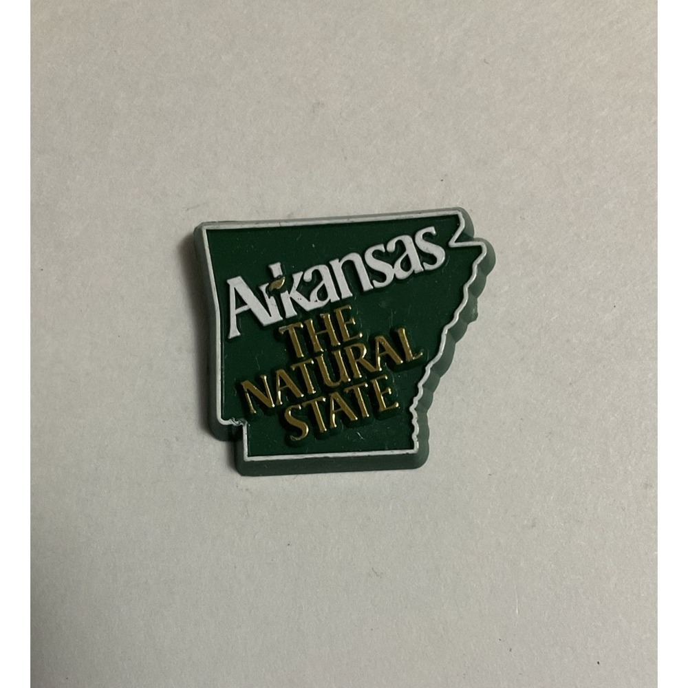 Arkansas - The Natural State - Green Souvenir Lapel Pin Pinback Brooch